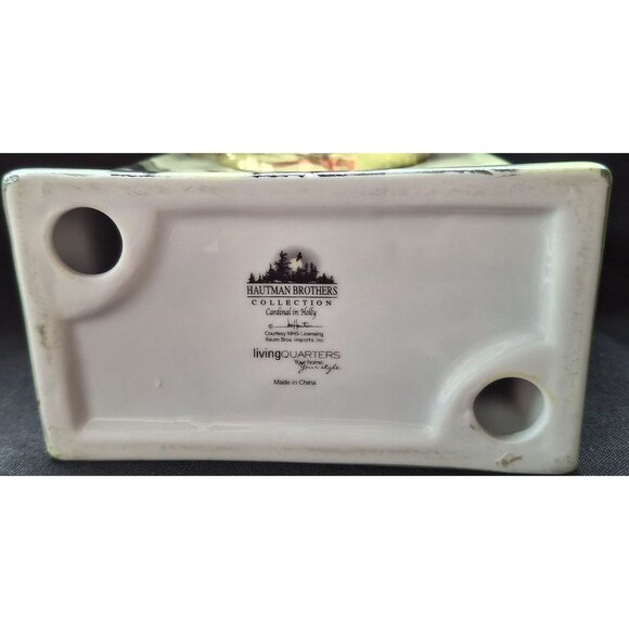 Vintage Hartman Brothers Cardinal in Holly Branch Mantel Porcelain Clock Granny - Picture 6 of 6